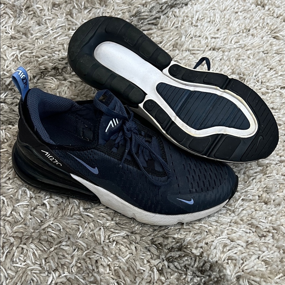 Nike Air Max 270 Midnight Navy and White Trainers. Youth Size 5.5Y